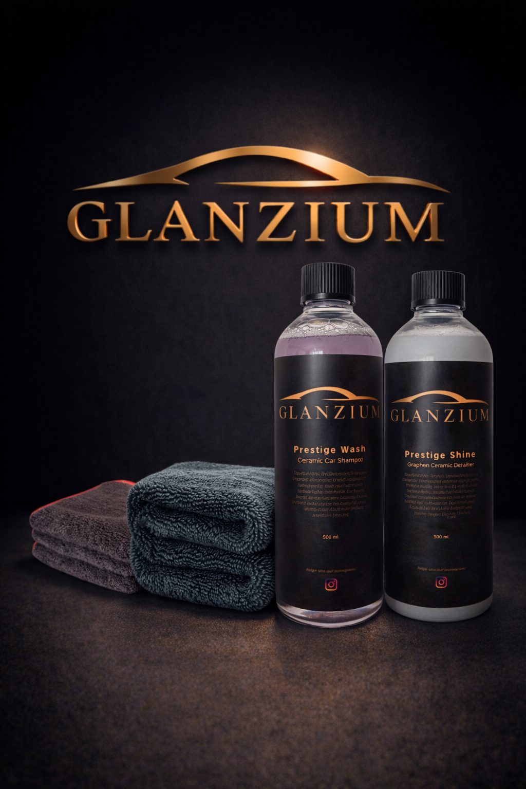 GLANZIUM® Prestige Set – Auto Pflege Set mit Ceramic Shampoo & Graphene Detailer